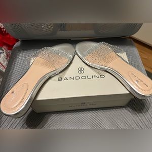 NEW Bandolino Clear Embellished Slide Sandal
